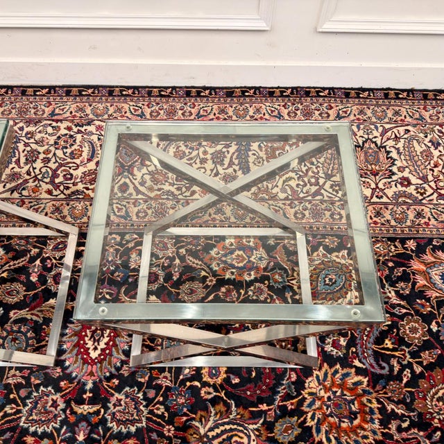 Criss Cross Side Tables, Set of 2 For Sale - Image 9 of 11