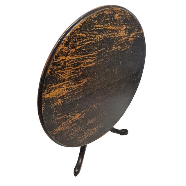 Antique Queen Anne mahogany tilt top table, 19th Century with heavy patina, no they are not scratches, latch has been...