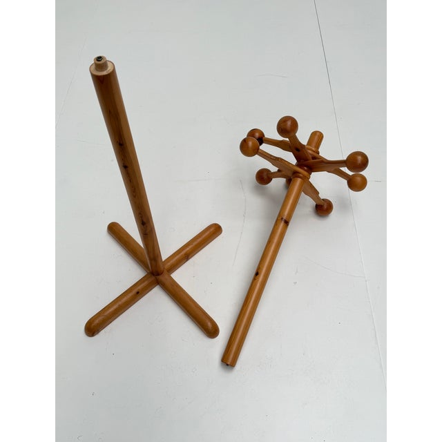 Vintage Swedish Pine Free-Standing Coat Rack, 1970s For Sale - Image 10 of 11