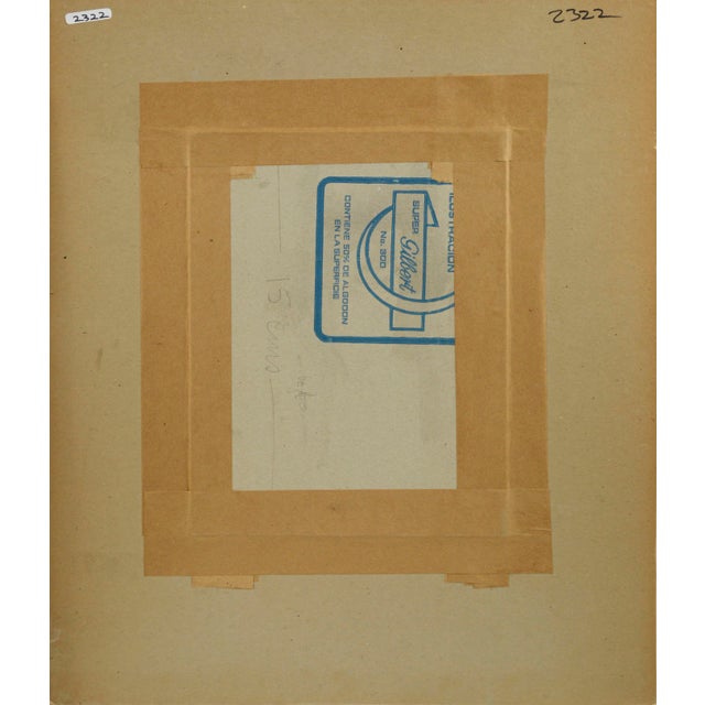 1980s Vintage Flowers on the Beach, Botanical Watercolor Landscape For Sale - Image 5 of 5