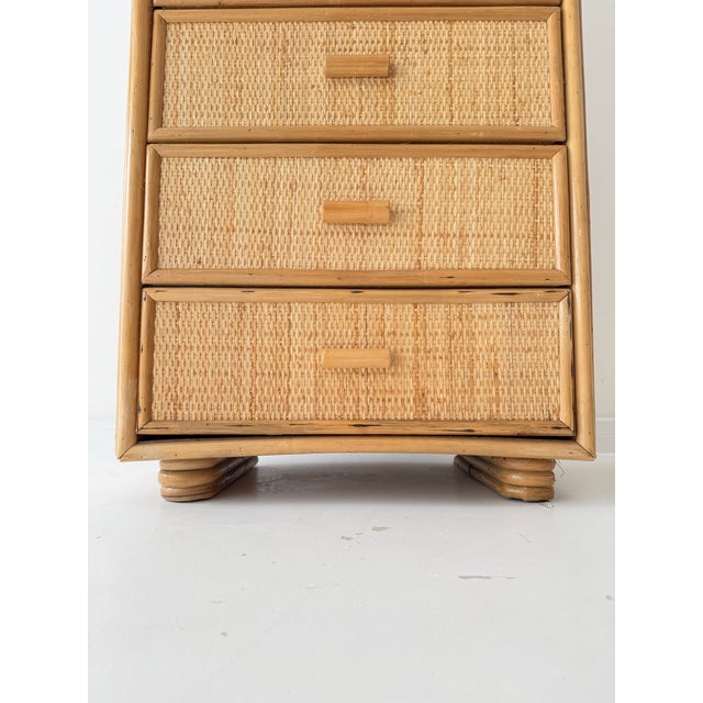 Vintage Rattan Wicker 6-Drawer Dresser, 1960s For Sale - Image 11 of 12