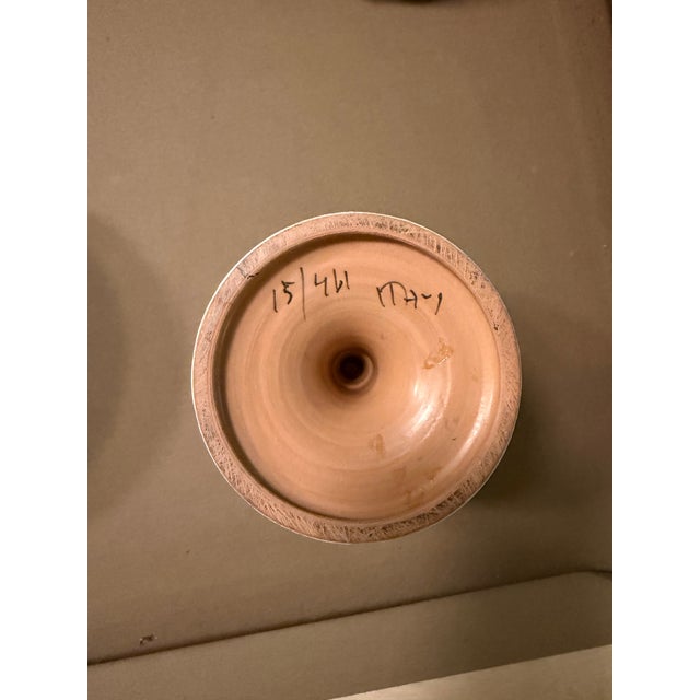Off-white Vintage Bitossi Chalice Vase, Gold Horse Motif For Sale - Image 8 of 8