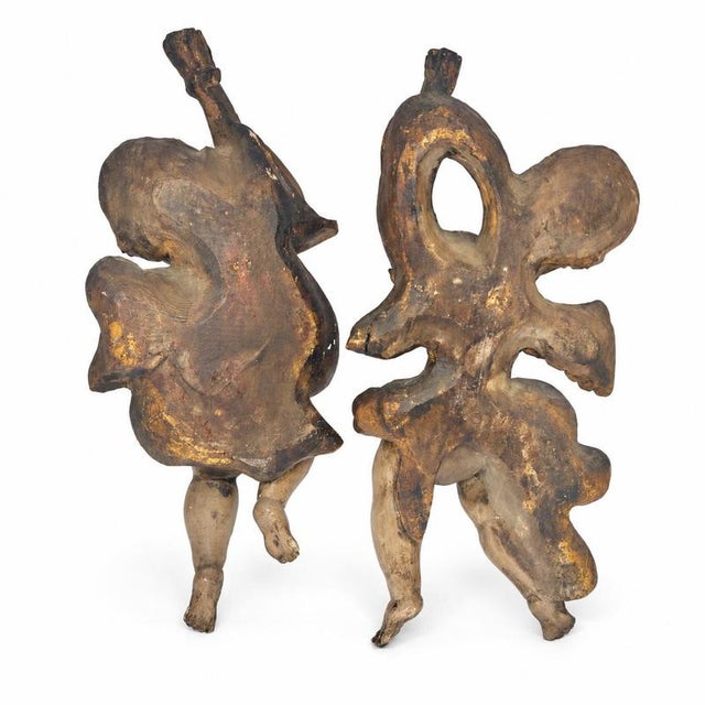 1920s 19th Century Wooden Torchbearers, 1920s, Set of 2 For Sale - Image 5 of 6
