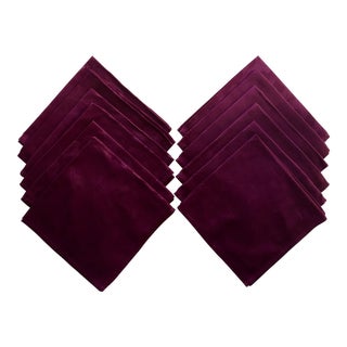 12 Belgian Linen Damask Napkins For Sale