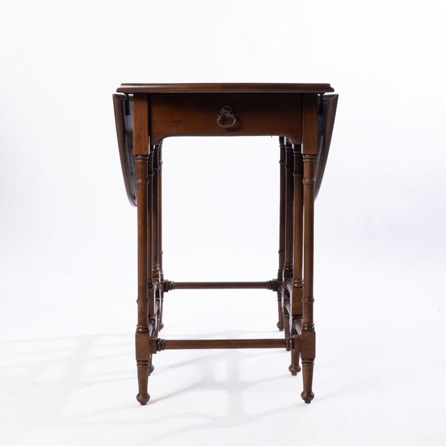 Mid-Century Modern Mid 20th Century Statton Drop-Leaf Gate Leg Table For Sale - Image 3 of 10