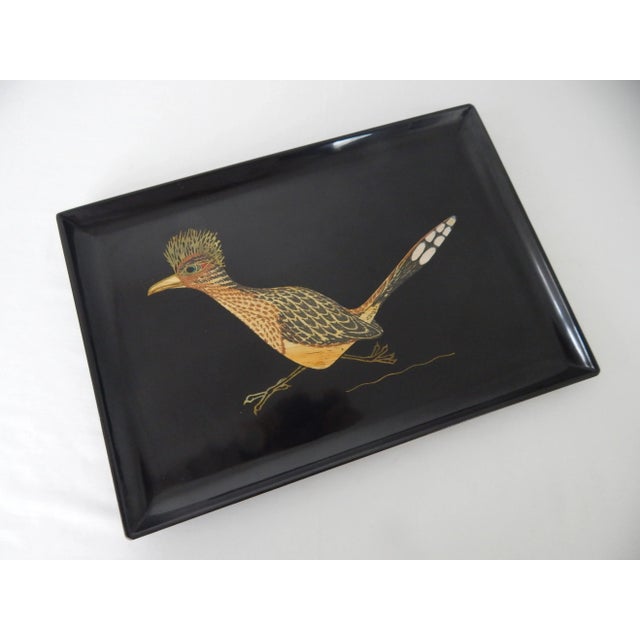 Mid-Century Modern Mid 20th Century Couroc of Monterey Roadrunner Tray, Medium For Sale - Image 3 of 11