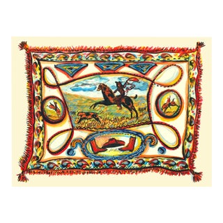 Lasso Cowboy Original Watercolor Figurative Contemporary by Pauline De Roussy De Sales For Sale