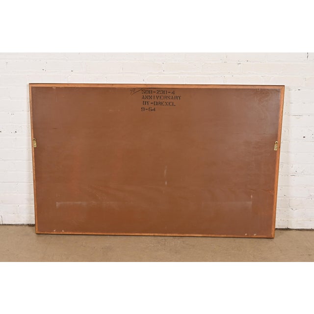 Brown Drexel Mid-Century Modern Large Walnut Framed Wall Mirror, 1960s For Sale - Image 8 of 10