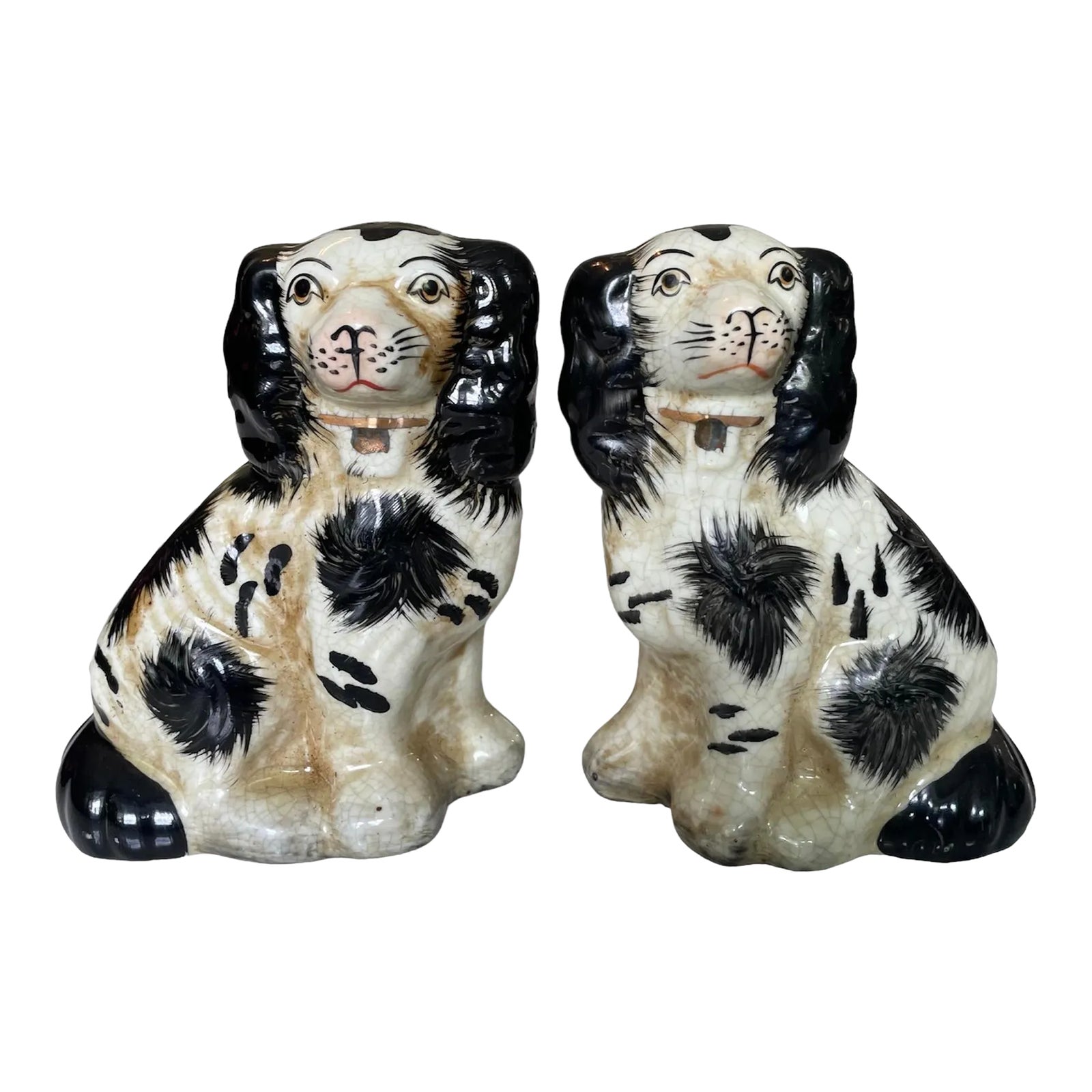21st Century Reproduction Staffordshire Dog Figurines a Pair Chairish