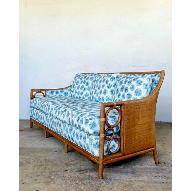 Late 20th Century Vintage McGuire Rattan Rings Sofa in Peter Fasano for John Roselli “Sconset” For Sale - Image 5 of 12