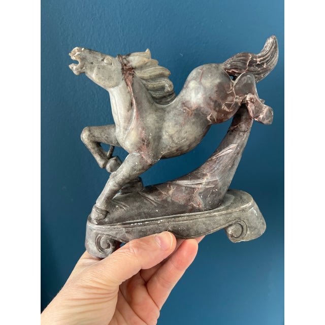 Vintage Natural Stone Horse Sculpture For Sale - Image 11 of 15