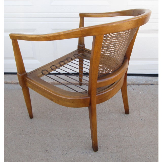 Mid 20th Century Mid 20th Century American of Martinsville Barrel Back Cane Arm Chair For Sale - Image 5 of 16