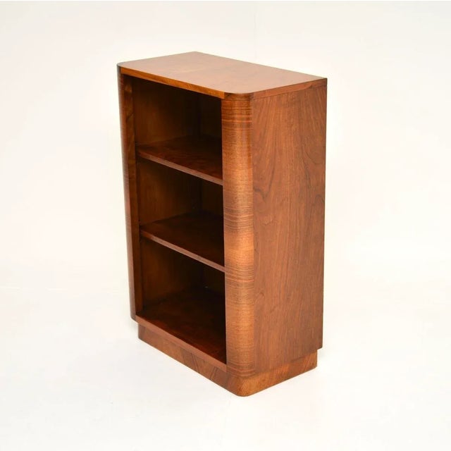 Art Deco Walnut Open Bookcase, 1930s For Sale - Image 4 of 8