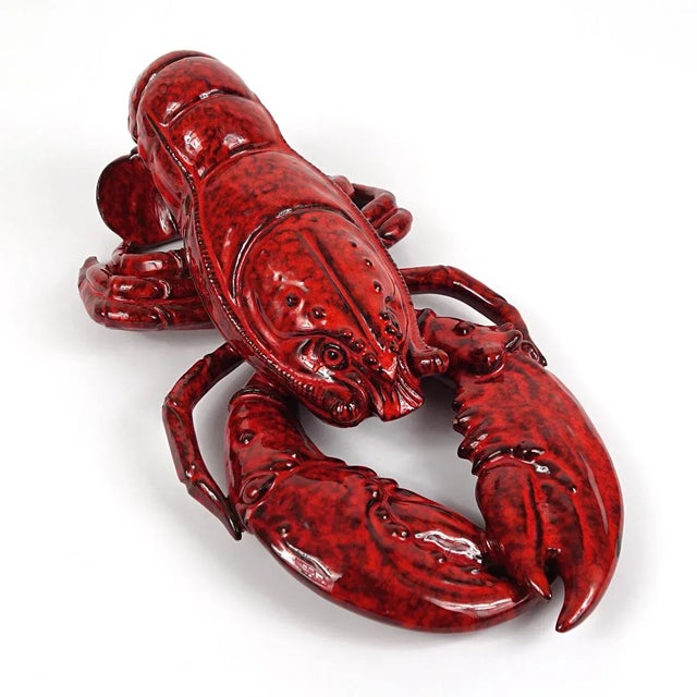 Large Decorative Red Ceramic Lobster, Italy For Sale - Image 9 of 14