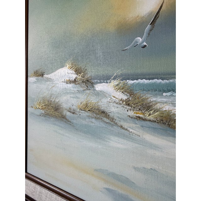 Vintage Remington Coastal Seascape Oil on Canvas Painting – Framed For Sale - Image 9 of 11