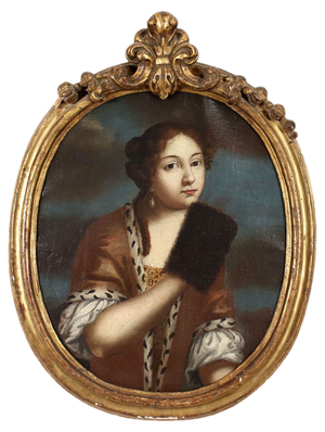 Italian Artist, Female Portrait, 18th Century, Oil on Canvas, Framed