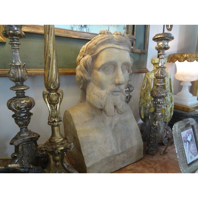 19th Century Monumental French Terra Cotta Bust of a Classical Greek