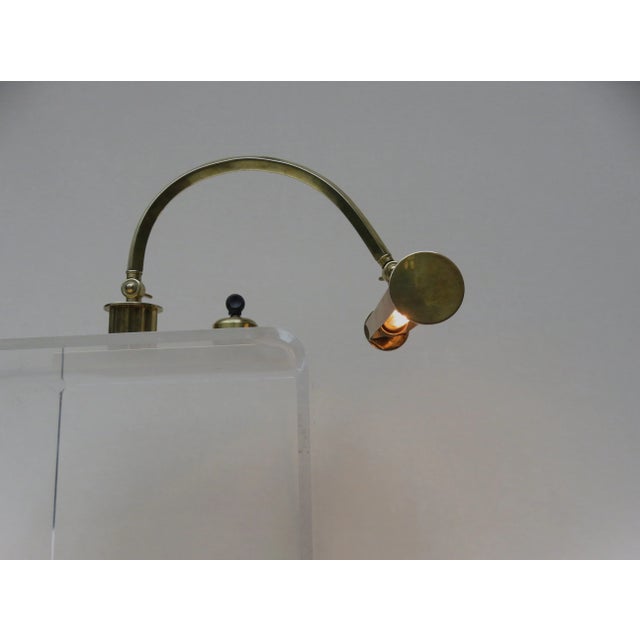 Vintage Art Deco Polished Brass Piano Light For Sale - Image 9 of 18