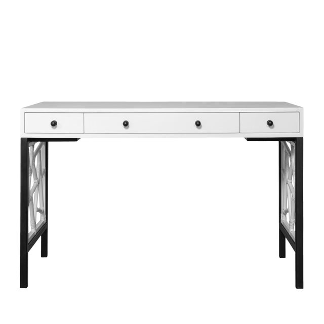 David Francis Tiffany Writing Desk - White For Sale - Image 4 of 9