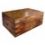 Antique Brass Inlaid Wooden Dressing Vanity Travel Box For Sale - Image 4 of 6