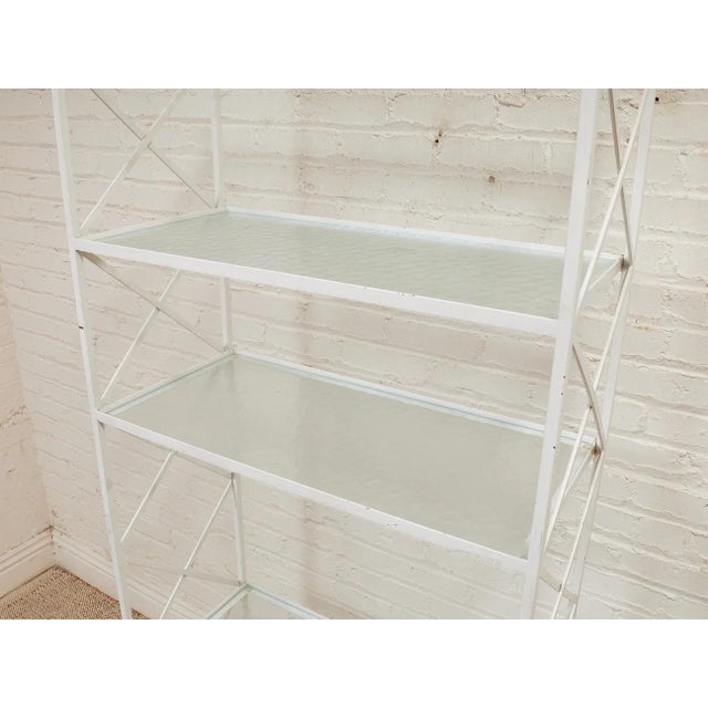 Metal Vintage White Plant Shelf For Sale - Image 7 of 12