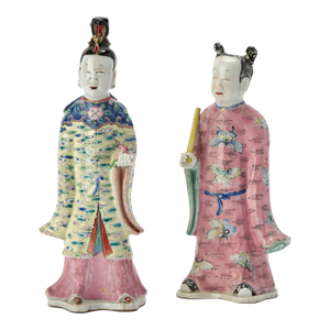 18th-Century Chinese Export Porcelain Figures of Two Immortals