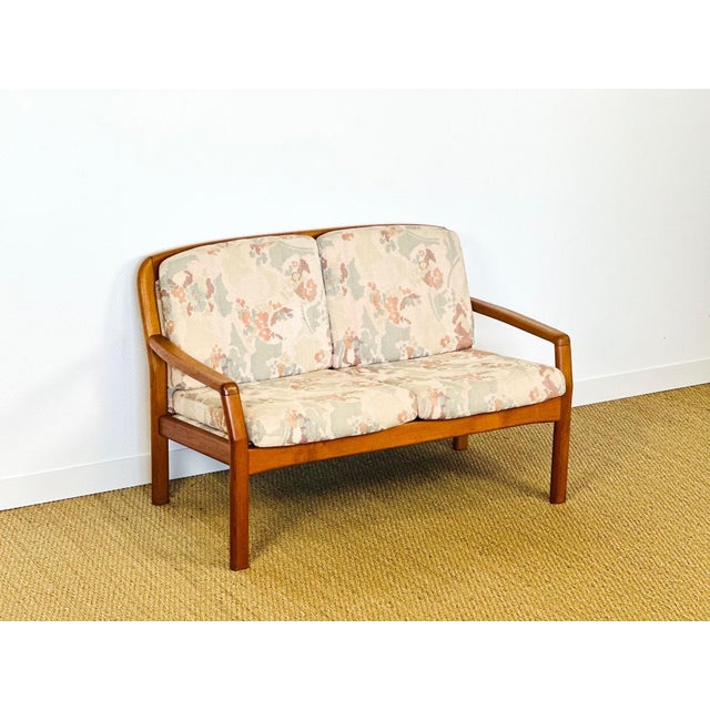 Danish Bench in Teak and Floral Fabric from Dyrlund, 1960s For Sale - Image 18 of 18