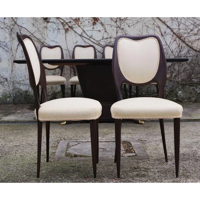 Mahogany Dining Table & Chairs frm the Rigamonti Brothers, 1950s, Set of 7 For Sale - Image 4 of 14