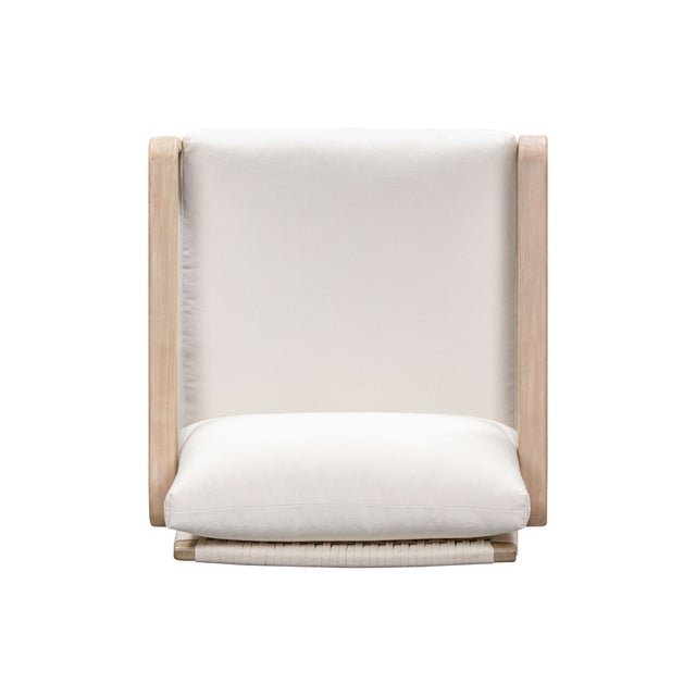 Wood Palata Cream Performance Fabric Outdoor Chair For Sale - Image 7 of 9