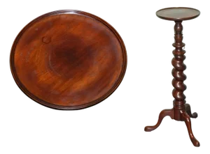 Vintage Hardwood Barley Twist Pedestal Plant Stand