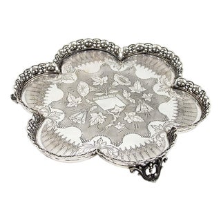 Ticket Counter in Embossed Silver For Sale