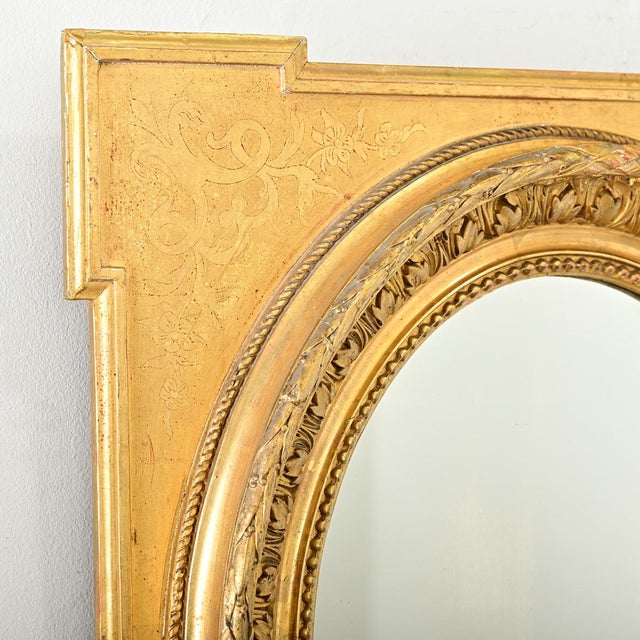 French 19th Century Gold Gilt Mirror For Sale - Image 10 of 12