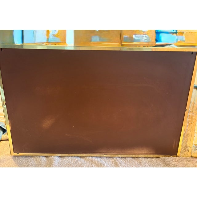 1970s Hollywood Regency-Chinoisorie Solid Brass Campaign Chest For Sale In Louisville - Image 6 of 14