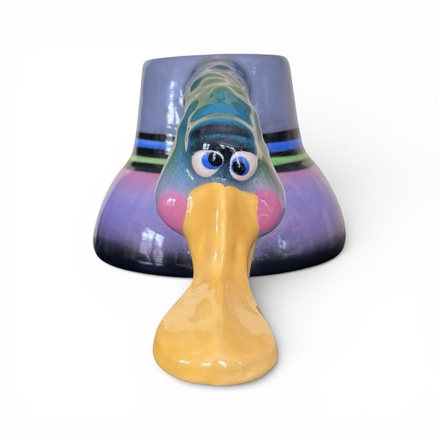 Postmodern Vintage Postmodern Ceramic Sculptural Duck Mug For Sale - Image 3 of 7