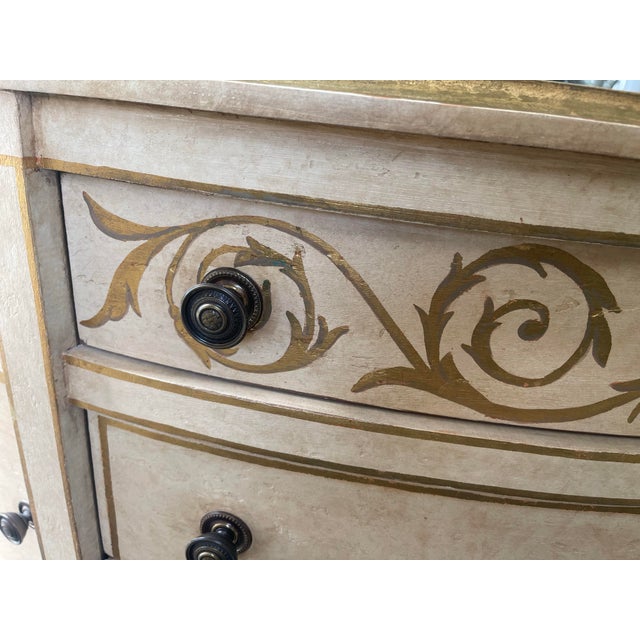 1990s Niermann Weeks Hand-Painted Neoclassical Sunburst Demilune Console Chest For Sale In West Palm - Image 6 of 12