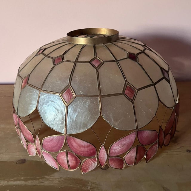 Vintage Capiz Lampshade with Butterfly Detailing For Sale - Image 10 of 13