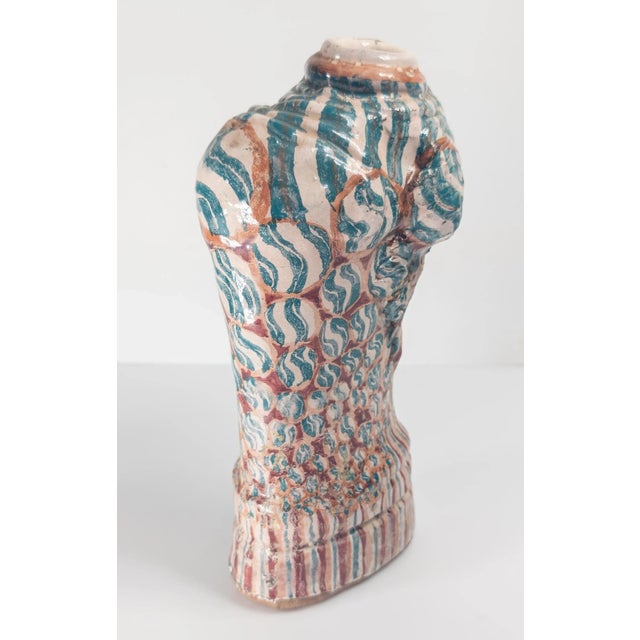 Mid-Century Modern Mid-Century Modern Colorful Art Pottery Vase, Unsigned For Sale - Image 3 of 12