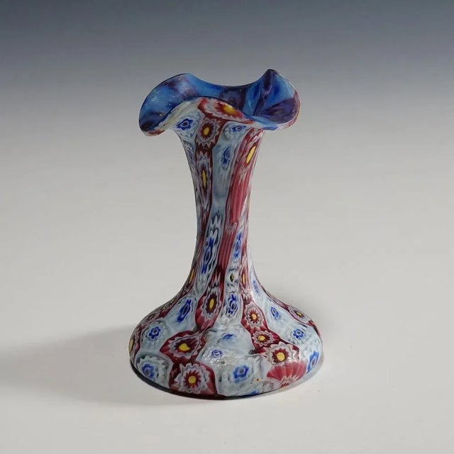 Small Millefiori Murano Glass Vase from Vetreria Fratelli Toso, 1910s For Sale - Image 3 of 8
