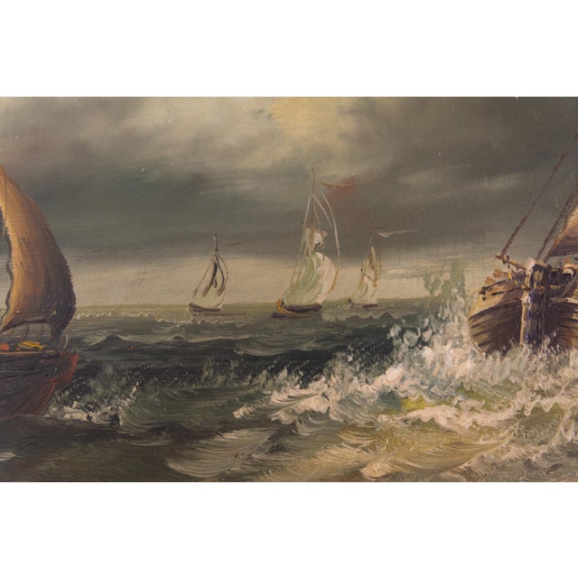 Sailing Boats, 20th Century, Oil Paintings, Framed, Set of 2 For Sale - Image 11 of 18