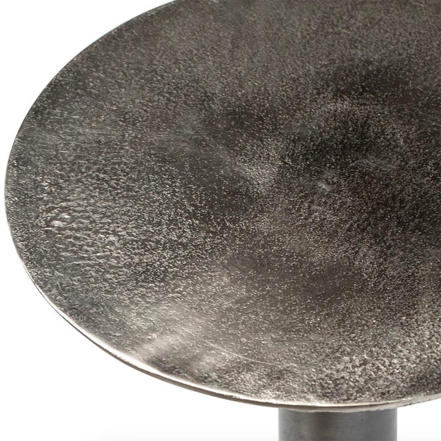 Modern Blackened Nickel Deco Side Table For Sale - Image 3 of 3