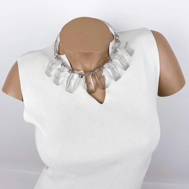 Judith Hendler designed this gorgeous, modernist piece of art choker necklace in the 1980s. It has the iconic Acrylic or...