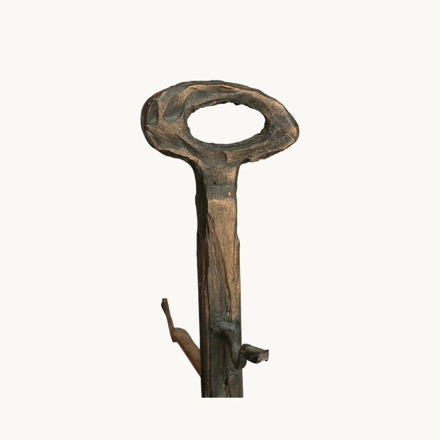 Vintage Brutalist Wrought Iron Andirons, Italy, 1950s, Set of 2 For Sale - Image 4 of 10