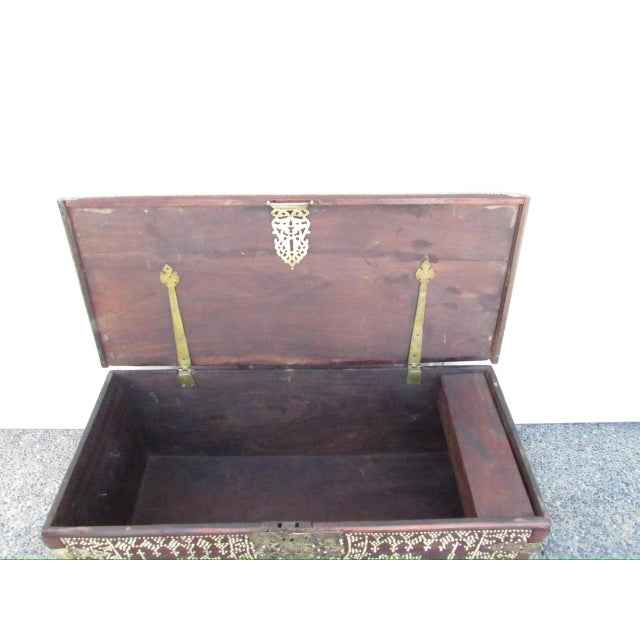 Antique Brass Adorned Zanzibar Trunk For Sale - Image 18 of 18