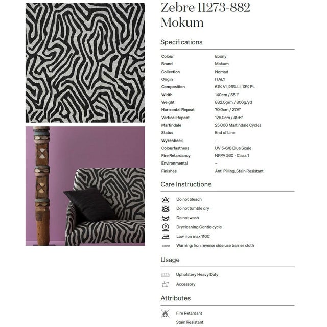 Modern Zebre by Mokum Decorative Pillow (16x16) For Sale - Image 3 of 4
