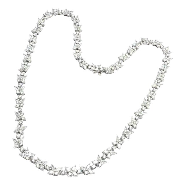 Tiffany & Co. Victoria Diamond Mixed Cluster Platinum Necklace For Sale