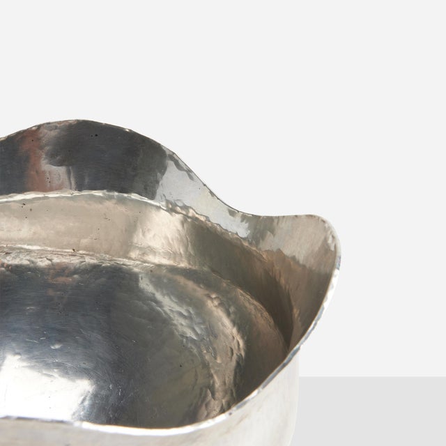 Metal Sterling Silver Hammered Bowl by Jan Lundgren For Sale - Image 7 of 9