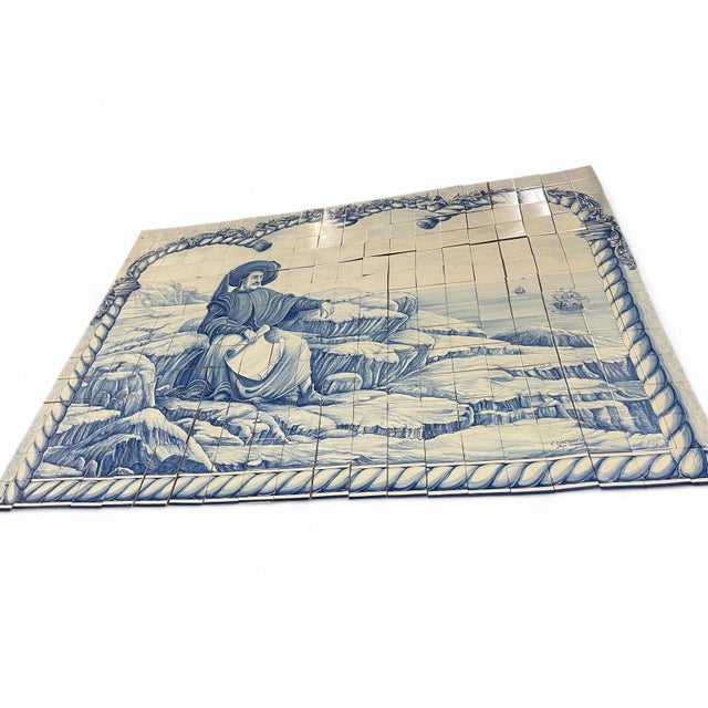 280 Hand painted Azulejos tiles / Henry the Navigator by Jorge Gardoso for Ceramica Constancia 1996 / Portugal Height...