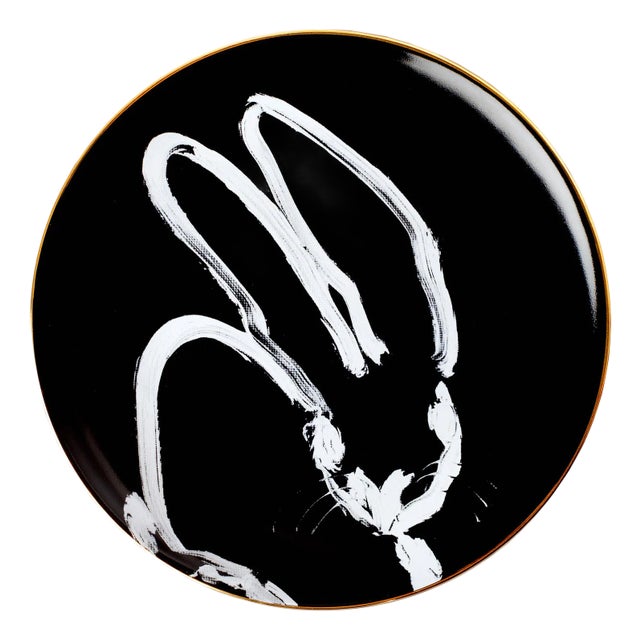 Rabbit Run Dinner Plate, Black For Sale