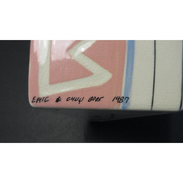Ceramic Vintage Eric & Chuy Boos Signed 1987 Handmade Sculptural Studio Pottery Vase For Sale - Image 7 of 12