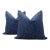 Navy and White Quilted Sofa Pillows - A Pair For Sale